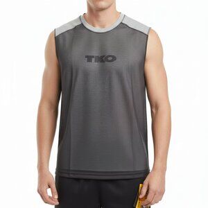 Men’s Licensed TKO Technical Knockout Tank Top Black/Gray L NEW